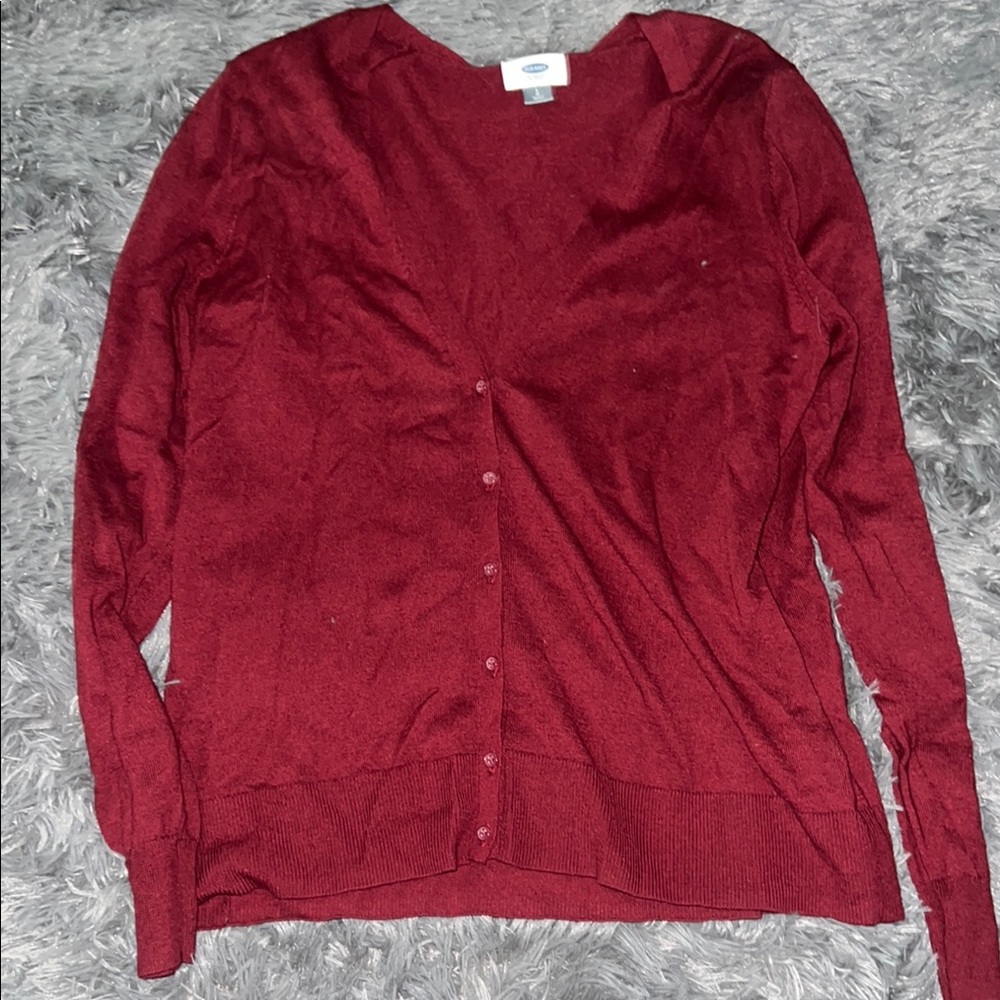 Old Navy Burgundy Button-Up Cardigan